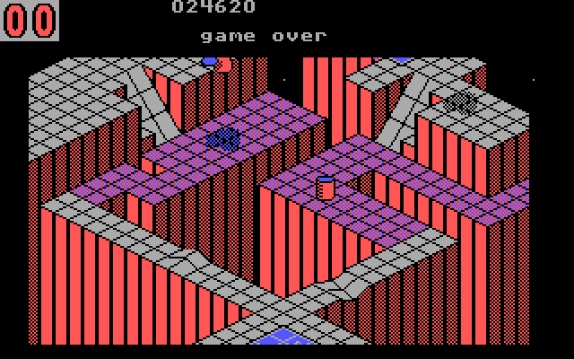 Marble Madness IBM PC/Compatibles Screenshot: Game over.