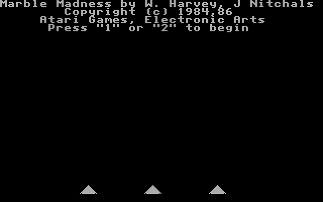 Marble Madness IBM PC/Compatibles Screenshot: Title screen.