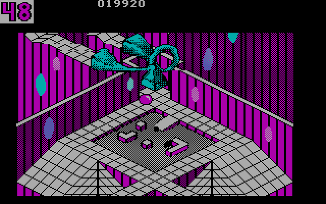 Marble Madness IBM PC/Compatibles Screenshot: This device brings your marble up to the next platform.