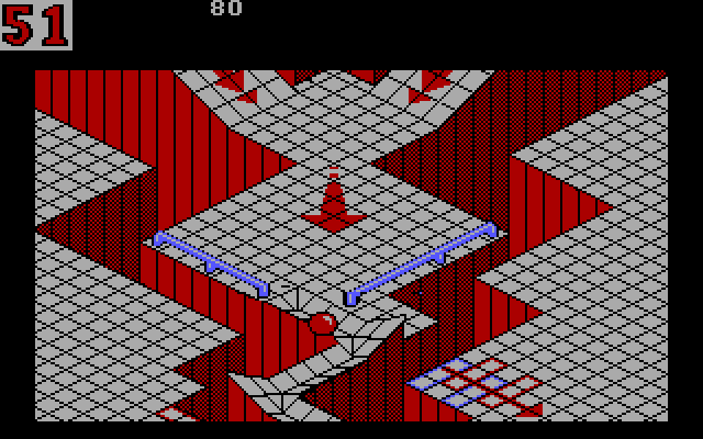 Marble Madness IBM PC/Compatibles Screenshot: Careful, don't fall off the edge!
