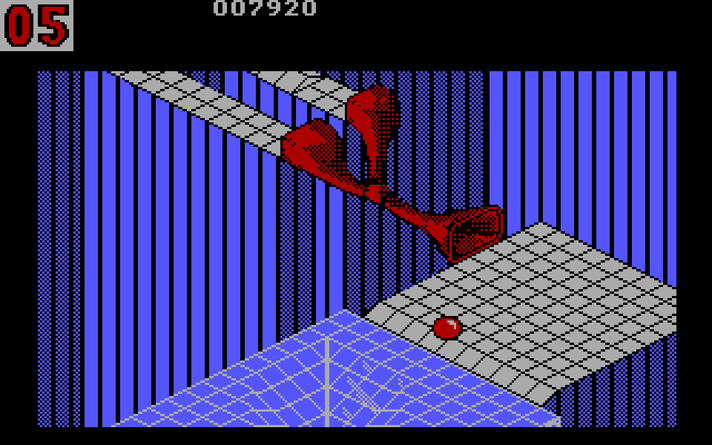 Marble Madness IBM PC/Compatibles Screenshot: Careful on this maze, the path gets treacherous.