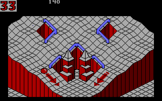Marble Madness IBM PC/Compatibles Screenshot: Making my way down the first maze...