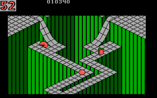 Marble Madness IBM PC/Compatibles Screenshot: The path continues to get narrower...