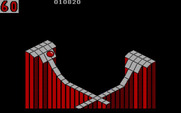 Marble Madness for IBM PC/Compatibles - This level begins with a steep, narrow path.
