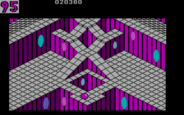 Marble Madness IBM PC/Compatibles Screenshot: In this maze you need to go uphill...