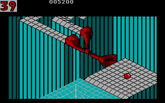 Marble Madness IBM PC/Compatibles Screenshot: There are different obstacles in each maze, like this path here....
