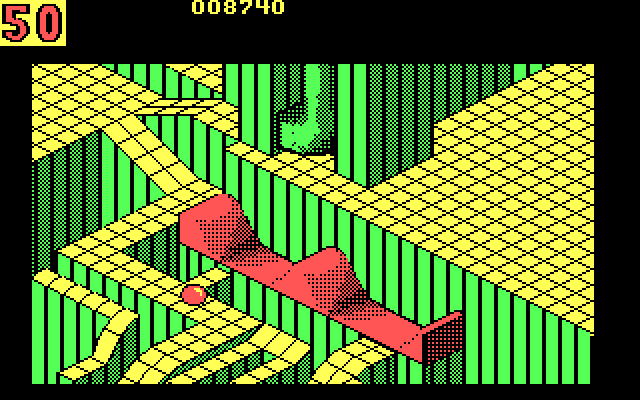 Marble Madness IBM PC/Compatibles Screenshot: A giant wave...is that the right way to go?