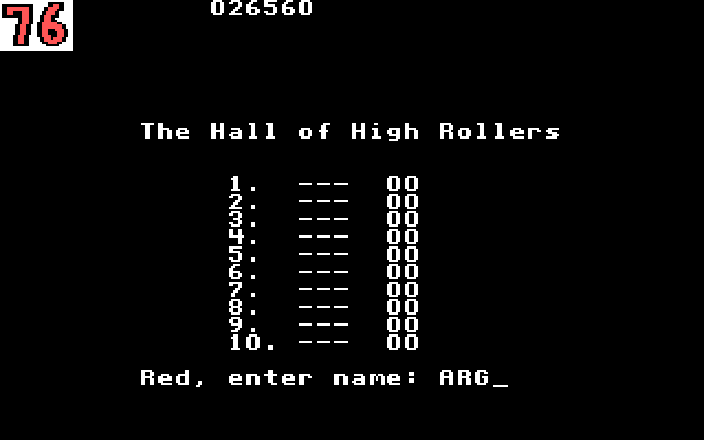 Marble Madness IBM PC/Compatibles Screenshot: The high score table.