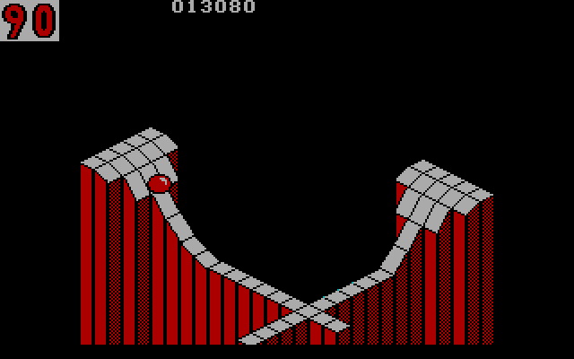 Marble Madness IBM PC/Compatibles Screenshot: This level begins with a narrow path.