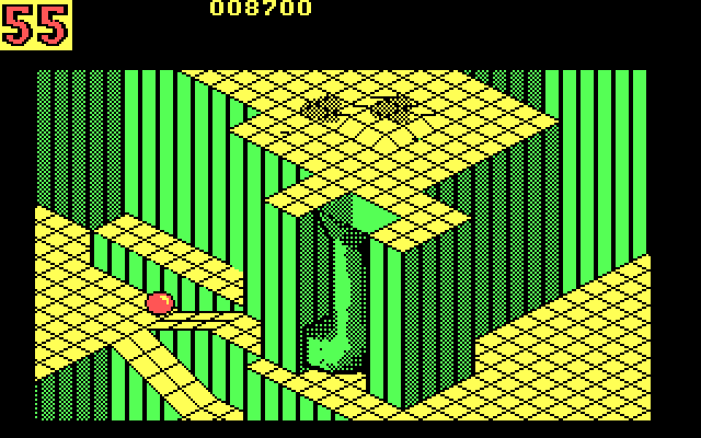 Marble Madness IBM PC/Compatibles Screenshot: Just fell down this pipe...