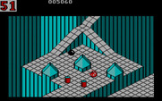 Marble Madness for IBM PC/Compatibles - Your marble gets dizzy after a collision.