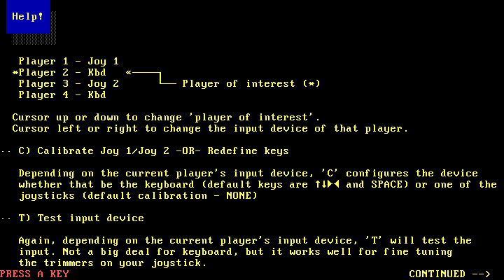 Jumpman Lives! IBM PC/Compatibles Screenshot: There are several help screens showing how to play the game...