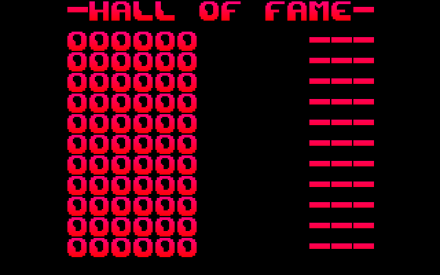 Jumpman Lives! IBM PC/Compatibles Screenshot: The hall of fame default values...