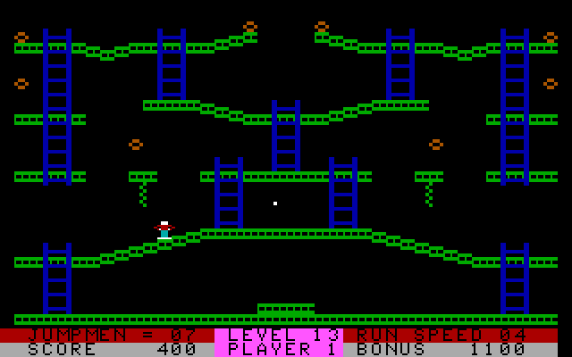 Jumpman Lives! IBM PC/Compatibles Screenshot: Each level has a unique challenge...