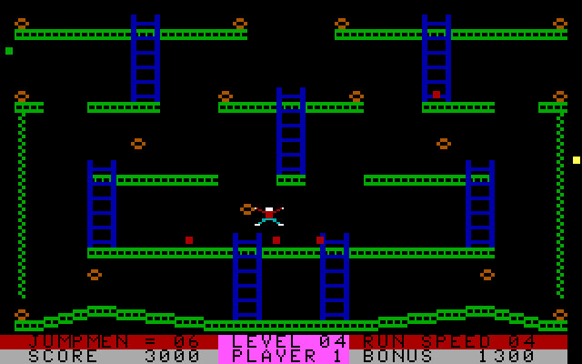 Jumpman Lives! IBM PC/Compatibles Screenshot: The jumping blocks level...