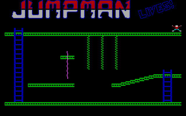 Jumpman Lives! IBM PC/Compatibles Screenshot: Select a skill level...