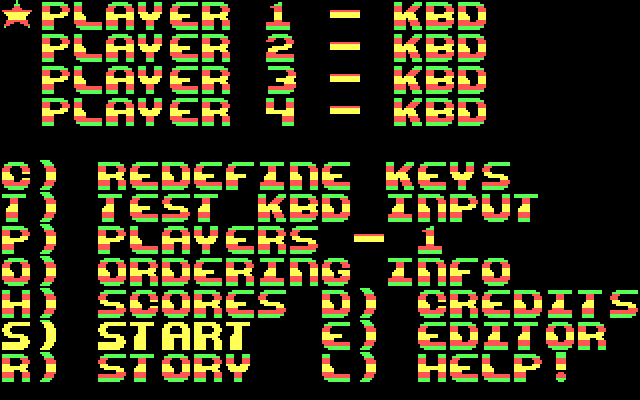 Jumpman Lives! IBM PC/Compatibles Screenshot: The main menu.