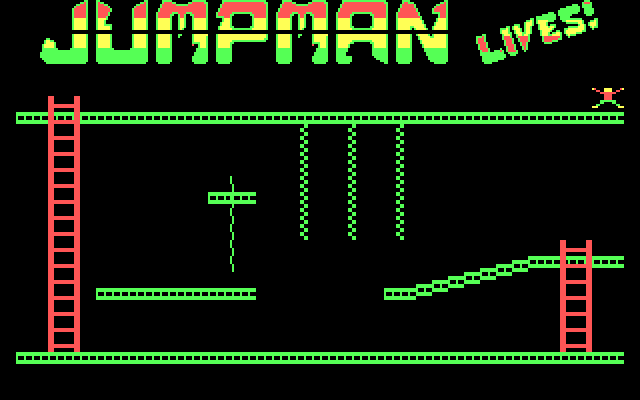 Jumpman Lives! IBM PC/Compatibles Screenshot: Title screen.