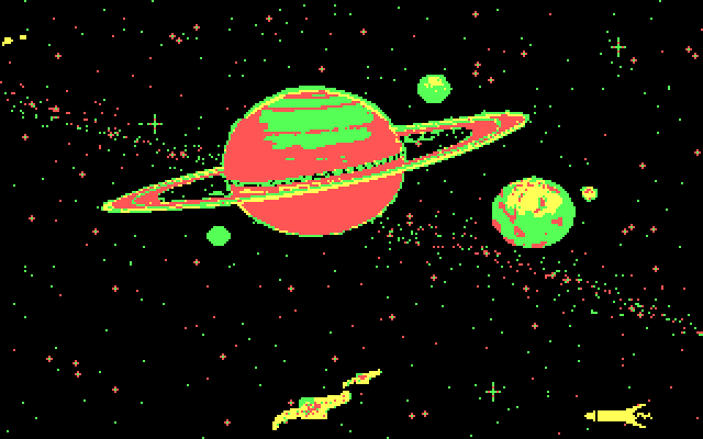 Jumpman Lives! IBM PC/Compatibles Screenshot: Part of the introductory animation...