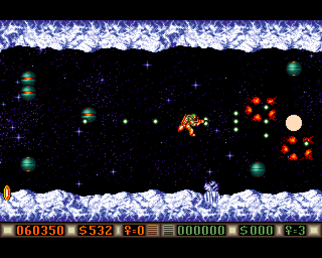Blood Money Amiga Screenshot: Start of world three.