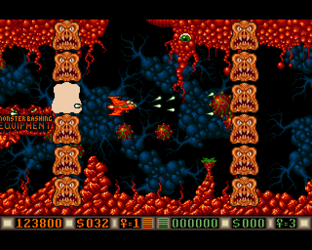 Blood Money Amiga Screenshot: Some strange demon creatures attack!