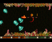 Blood Money for Amiga - World two; don't get hit by giant jelly fish!