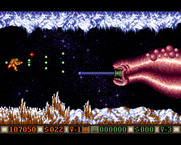 Blood Money for Amiga - The end of level boss for the ice world.