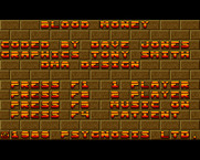 Blood Money for Amiga - Main menu.