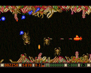 Blood Money for Amiga - Scorpion like creatures attack!