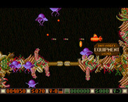 Blood Money for Amiga - Land here to buy some equipment...