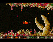 Blood Money for Amiga - You'll need to dodge these giant claws!