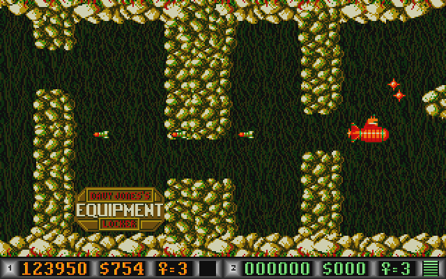 Blood Money Atari ST Screenshot: The equipment locations aren't always convenient...