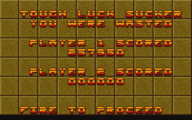 Blood Money Atari ST Screenshot: Game over.
