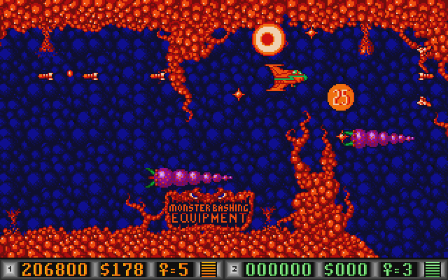 Blood Money Atari ST Screenshot: Start of the fourth world.
