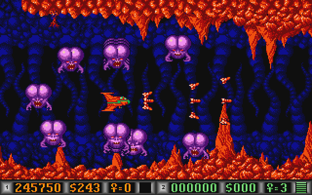 Blood Money Atari ST Screenshot: Uh oh, I'm surrounded!