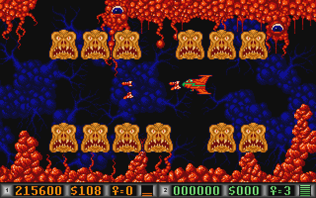 Blood Money Atari ST Screenshot: A wall of enemies closes in...