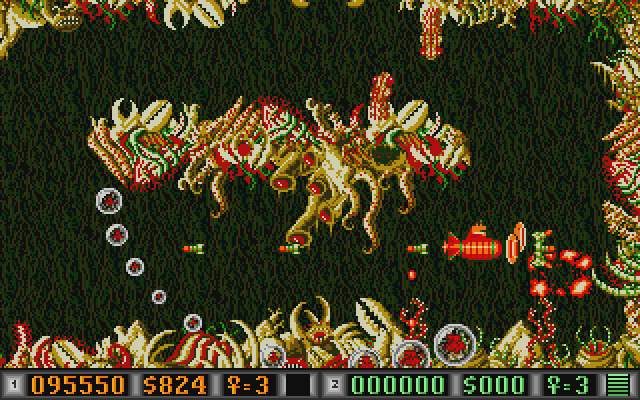 Blood Money Atari ST Screenshot: The path can sometimes take a looping pattern!