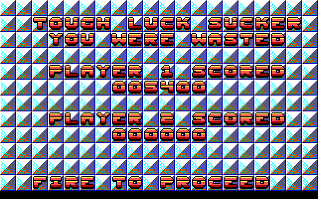 Blood Money IBM PC/Compatibles Screenshot: Game over.