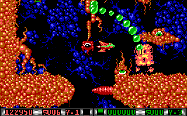 Blood Money IBM PC/Compatibles Screenshot: Enemies approach from all directions!