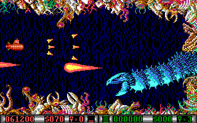 Blood Money IBM PC/Compatibles Screenshot: The second end of level boss.