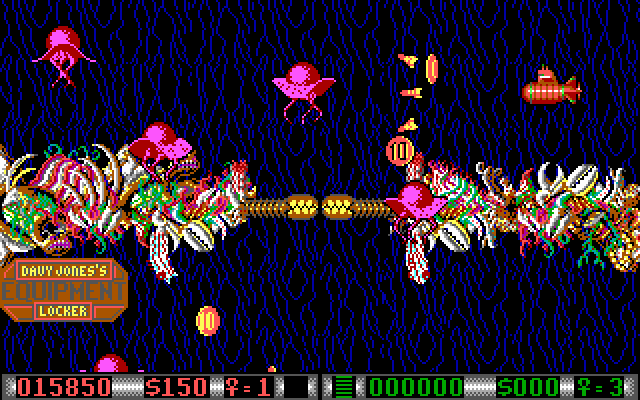 Blood Money IBM PC/Compatibles Screenshot: The path looks blocked, but that doorway opens and closes rapidly.