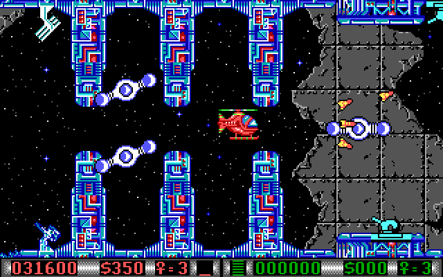 Blood Money IBM PC/Compatibles Screenshot: Yet another narrow path...