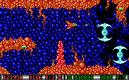 Blood Money for IBM PC/Compatibles - Giant spinning blades get in the way!