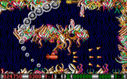 Blood Money for IBM PC/Compatibles - Dodge or shoot the bubble approaching from behind.