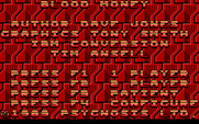 Blood Money for IBM PC/Compatibles - The background pattern changes each time the menu is loaded.