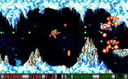 Blood Money for IBM PC/Compatibles - Blasting my way through a narrow path...