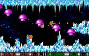Blood Money for IBM PC/Compatibles - These purple saucers award money when destroyed!