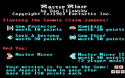 Master Miner for IBM PC/Compatibles - Title screen.
