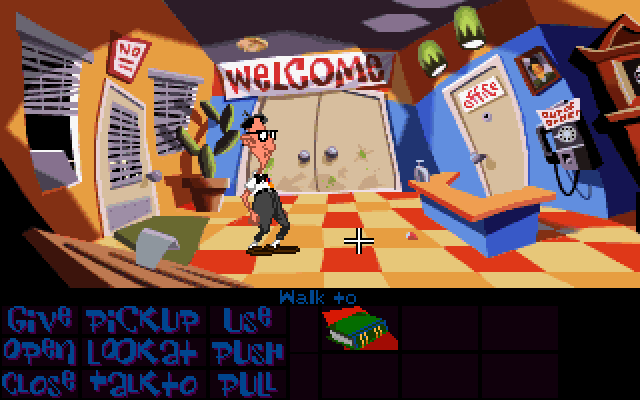 Maniac Mansion: Day of the Tentacle IBM PC/Compatibles Screenshot: The game starts here.