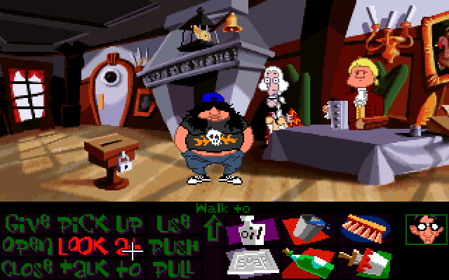 Maniac Mansion: Day of the Tentacle IBM PC/Compatibles Screenshot: You meet different characters traveling through time.